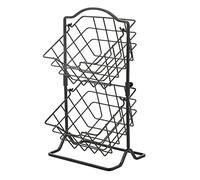 Cabilock Fruit Bowl Nest Basket Kitchen Storage Rack Iron Art Fruit Large Capacity Black Easy to Clean