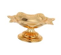 Cabilock Fruit Tray Decorative Metal Offering Bowl for Buddhist Worship Elegant High Footed Plate for Home Devotion and Party Serving Wear Resistant Decorative Bowl for Fruits and Snacks