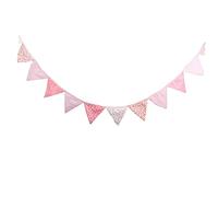 Cabilock Garland Sweet Bunting Washable and Reusable Mini Triangle Flag Banner for Wedding Decorations
