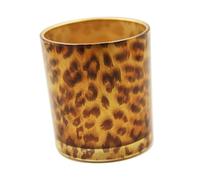 Cabilock Glass Candle Cup Leopard Print Decorative Candle Holder Aroma Cup 8x9cm Romantic Table Decor Home and Diy