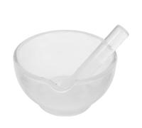 Cabilock Glass Mortar and Pestle Set for Kitchen and Science Lab Use, Manual Operation, Time and Effort Saving Grinder Bowl for Medicine Powders and Dried Fruits,