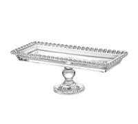 Cabilock Glass Tray Fruit Container Dessert Display Stand Salad Plate Crystal Glass Cake Stand Storage Plate for Snacks Cornflakes and Groceries for Living Room