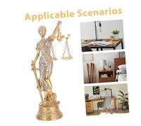 Cabilock Gold Glitter Lady Goddess of Justice Statue with Base Resin Roman Judge Figurine for Lawyers and Professors Detailed Scales and Sword Design Home Office Decor for Legal