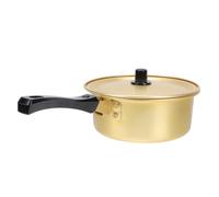 Cabilock Golden Korean Ramen Pot Single Handle Lightweight Noodle Cooking Pot for Gas and Stoves Portable Multi-use Kitchen Tool for Instant Noodles Soup and Stewing