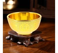 Cabilock Golden Plastic Buddhist Offering Bowl 3.74 Inch Multi-Function Vegetable Bowl for Temple Worship Home Decorative Holy Food