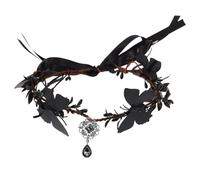 Cabilock Gothic Black Butterfly Headband Decorative Floral Hairband for Halloween Party Costume Women Elegant Intricate Design Safe Material