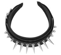 Cabilock Gothic Headband Steampunk Rivet Knitted Band Women's Hair Accessory Punk Style for Halloween Party Cosplay