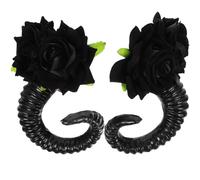 Cabilock Gothic Sheep Horn Hair Clips Black Plastic Costume Accessory for Role Play and Parties, Adding Mystery and Charm with Elegant Sheep Horn Design