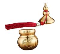 Cabilock Gourd Featuring Thread Brass Ornament with for Cotton Tassel and Decorative Decoration in Realistic Gourd Appearance Golden Colour, Unique Chic Design Desktop Housewarming