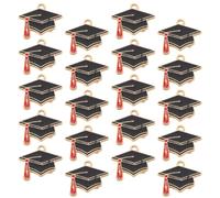 Cabilock Graduation Cap Pendant Charm Mini Doctoral Hat Base Lightweight Alloy 50pcs Fits Chains and Bracelets for Jewelry Making for Graduation Festival and Back to School DIY Crafts