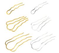 Cabilock Hair Forks U Type Hairpins 6Pcs Approx.9.50X4.50X0.50Cm Lightweight Iron for Creating Simple Hairstyles and Decoration Effect Vintage Style Banquet Daily Life Use