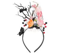 Cabilock Halloween Day the Dead Headband with Reindeer Antlers, Ghost, Skull, and Butterfly Shapes, Plastic and Cloth Material, Comfortable to Wear for Party Decoration and Cosplay