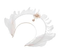 Cabilock Halloween Decorations Queen Headband Crown Ring Headpiece for Halloween Masquerade Costume Party Cosplay Mary Goddess Headdress Headpiece Women Girls Nun Robe Adult