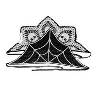 Cabilock Halloween Head Scarf Crochet Bandana Headband Comfortable Fabric 2pcs Black with Skull and Spider Design Stylish Gothic Hair Accessory for Women for Holiday Decorations