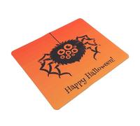 Cabilock Halloween Non-Slip Mousepad with Spider Pattern Design, Black and Orange Rubber Gaming Mouse Mat, Stable and Easy to Clean Rectangle Mousepad for Desk and Working