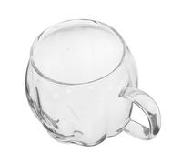 Cabilock Halloween Pumpkin Glass Mug with Handle Lightweight Single Layer High Borosilicate Cup for Coffee Tea Juice Festive Autumn Drinkware for Home and Party Use