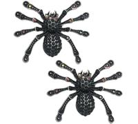 Cabilock Halloween Spider Shoe Clips Rhinestones Alloy Jewellery for Women | Reusable Pair for Costume Parties, Exquisite Black Accents, Themed Look, Fits Heels and Coats