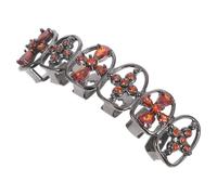 Cabilock Halloween Tooth Grills Hollow Design and Rhinestone Copper Material, Lightweight Comfort Fang Caps for Men and Women, for Themed Events and Parties