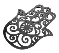 Cabilock Hamsa Hand Beautiful Texture Pattern Evil Eye Wall Decor and Density Board or Black Sculpture with Hand Shaped Design, Not Easy to Deform or Break, for Living Room Bedroom Wall