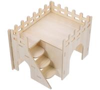 Cabilock Hamster Hideout Wooden Hamster Hideouts Resistant to Tearing Comfortable Nest Beige Strong Wood Material and Small Animal Habitats