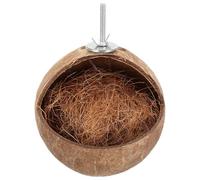 Cabilock Hamster House Parrot Breeding House Resting Nest Bird Bed for Cage Provides Activity Space Sleeping Bed Natural Coconuts Shell Simple Decorative Shell Home Parrot Keeping