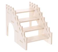 Cabilock Hamster Ladder Pet Climbing Ladder Sturdy Smooth Surface Beige Natural Safe Wood Material Small Pets Exercise Play in The Cage