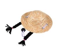 Cabilock Hand-knitted Wool Cat Hat with Black Wig, Adorable Sunlight Prevention Headgear, Creative and Simple Design for Cats and Pets Outdoor Use