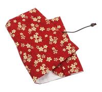 Cabilock Hand-Made Stylish Cloth Book Sleeve Adjustable Red Cover Reusable Ornamental Protector for Hardcover Schoolbooks Paperbacks with Scratch and Tear Resistance