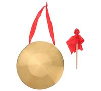 Cabilock Handheld Chinese Gong Musical Instrument with Hammer, Copper Steel Alloy Material, Comfortable to Hold and Manually Polished, Suitable for Meditation and Percussion Style