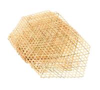 Cabilock Handmade Bamboo Mesh Dish Mats 12pcs Set Non-stick Woven Decorative Plate Mats for Kitchen Dining Table Use