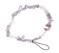 Cabilock Handmade Beaded Phone Charm with Natural Amethyst Crystals Bohemian Style Cellphone Lanyard Strap Charm Unique Decorative Phone Chain Gift for Friends and Family