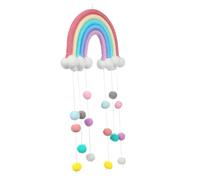 Cabilock Handmade Cotton Wool Wall Pendant with Cloud Rainbow and Raindrops Breathable Nursery Ornament Easy to Hang Bedside Decoration for Boys
