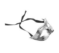 Cabilock Handmade Silver Disco Mask for Women Mirrored Masquerade Face Cover Party Essential for Halloween Carnival Couples Costume Accessory Fit for Stylish Festive Outfits