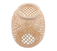 Cabilock Handwoven Bamboo Pendant Light Shade with Rustic Natural Appeal, Lightweight Bamboo Lampshade Providing Soft Ambient Lighting, Woven Lamp Shade Replacement for Dining Room