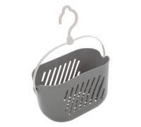 Cabilock Hanging Shower Storage Basket Grey Plastic Organizer with Handle for Bathroom Kitchen and Dorm Use for Cleaning Supplies Toiletries and Small Items Corrosion Resistant Design with