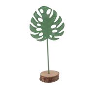 Cabilock Hawaiian Style Resin Tabletop Ornament, Realistic Green Monstera Leaf Decor, Handmade Craft with Fine Workmanship for Desk and Office, Home Décor