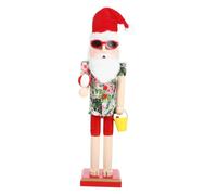 Cabilock Hawaiian Themed Wooden Nutcracker Ornament Bright Xmas Decoration Beach Surfing Home Decor Handcrafted Statue for Christmas