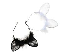 Cabilock Headband Well Decorated Hair Accessories and Lace 2pcs Rabbit Ear Comfortable for Women for Birthday Parties and Bachelorette Parties Cosplay Costume