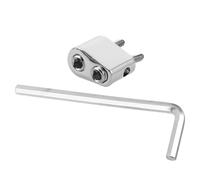 Cabilock Headless Bass String Lock Copper Metal Bridge Nut Replacement Part with Spanner Silver Modern Distinctive Look Quick Installation and Adjustment for Repair Maintenance