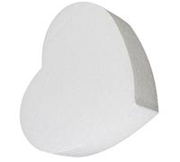 Cabilock Heart Cake Practice Dummy Foam Cake Ornament Model 12x3.94' White Polystyrene Reusable Decorating Practice for Valentine's Day