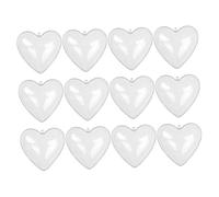 Cabilock Heart Shape Baubles Fillable Ornament Balls 12pcs Large Love Heart Baubles for Valentine Decoration Wedding Hanging Ornaments