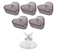 Cabilock Heart Shaped Rotating Snack Tray with 5 Removable Compartments | Build, Lid and Handle Included, Divided Design for Party Tables, Family Gatherings, Easy Cleaning