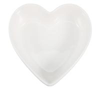 Cabilock Heart-Shaped White Ceramic Candy Bowl Small Snack Serving Dish Porcelain Heart Seasoning Plate for Valentine’s Day Date Night