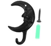 Cabilock Heavy Duty Moon Shaped Cast Iron Wall Hook Decorative European Country Style Hanger for Towels Keys Tableware Resistant Iron Bracket Easy Installation