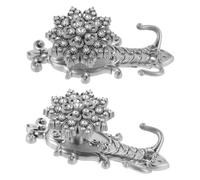 Cabilock Heavy Duty Zinc Alloy Curtain Hooks in Silver with Elegant European Design, Easy Installation and Secure Hold, for Home and Hotel Curtain Tiebacks and Drapes