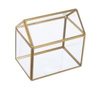 Cabilock House Terrarium Geometric Display Case for Indoor Plants Succulent Container with Lid Versatile Tabletop Greenhouse for Office and Home Decor