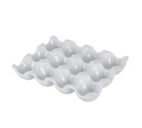 Cabilock Household Ceramic Storage Tray -keeping Holder for Refrigerator White Design Space-saving Organizer Anti-collision Grooves for Fit