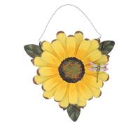 Cabilock Iron Sunflower Wall Art Hanging Decoration, Yellow Metal Flower Wall Decor for Outdoor Garden, Patio, Balcony, and Home Accent, Rustic Iron Flower Sculpture for Living Room and Porch