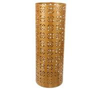 Cabilock Iron Umbrella Holder round Metal Umbrella Bin with Drip Tray and Walking Stick Support, Golden Finish, Spill Prevention and Water Retention for Hallway and Entrance to Your Home