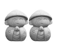 Cabilock Japanese Buddha Sculpture Miniature Zen Garden Ornament 1.77 Inch Small Buddha Statue for Fish Tank and Home Moss Landscaping Decoration Set of 2